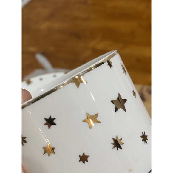 Sakura Galaxy White Cup and Saucer 14K Gold Stars Dinnerware Set Of 4 - 8 TOTAL - Picture 5 of 6